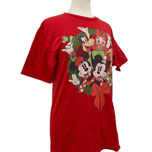 DISNEY Unisex Mickey & Friends Big Graphic Short Sleeve Red T Shirt Size Medium - Picture 3 of 6